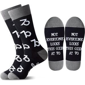 70th Birthday Socks- Black (4100)